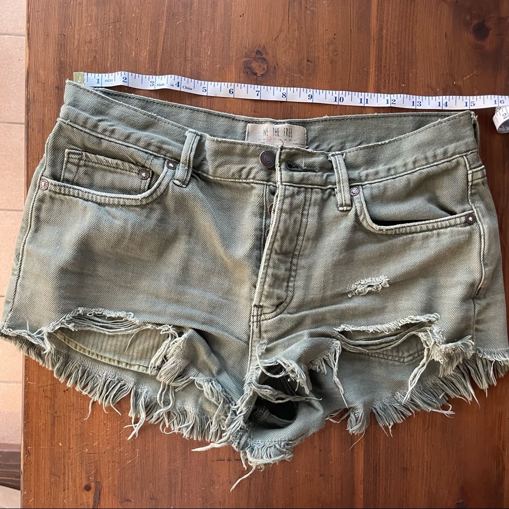 Free People Green Denim shorts, size 26